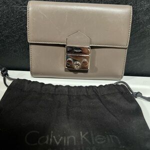Calvin Klein Taupe Leather Wallet